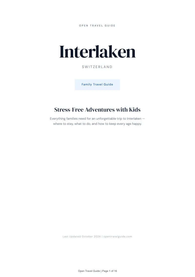 Interlaken Family Travel Guide: Cover