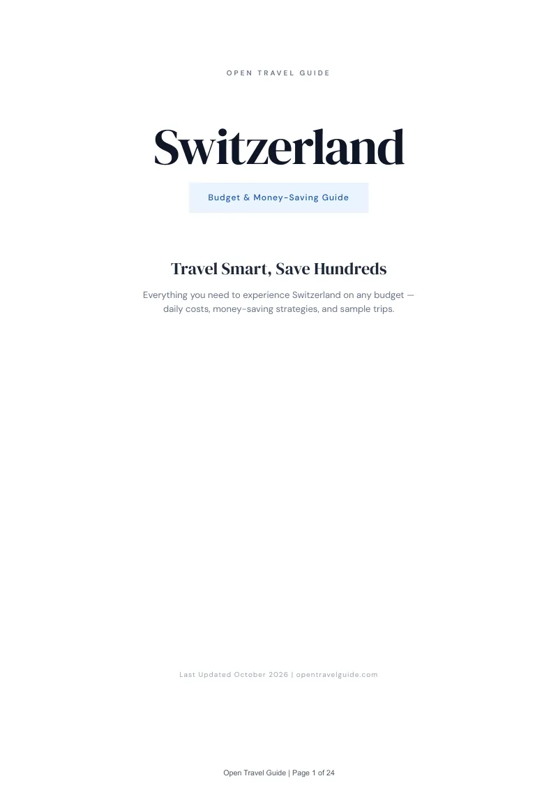 Switzerland Budget & Money-Saving Guide: Cover