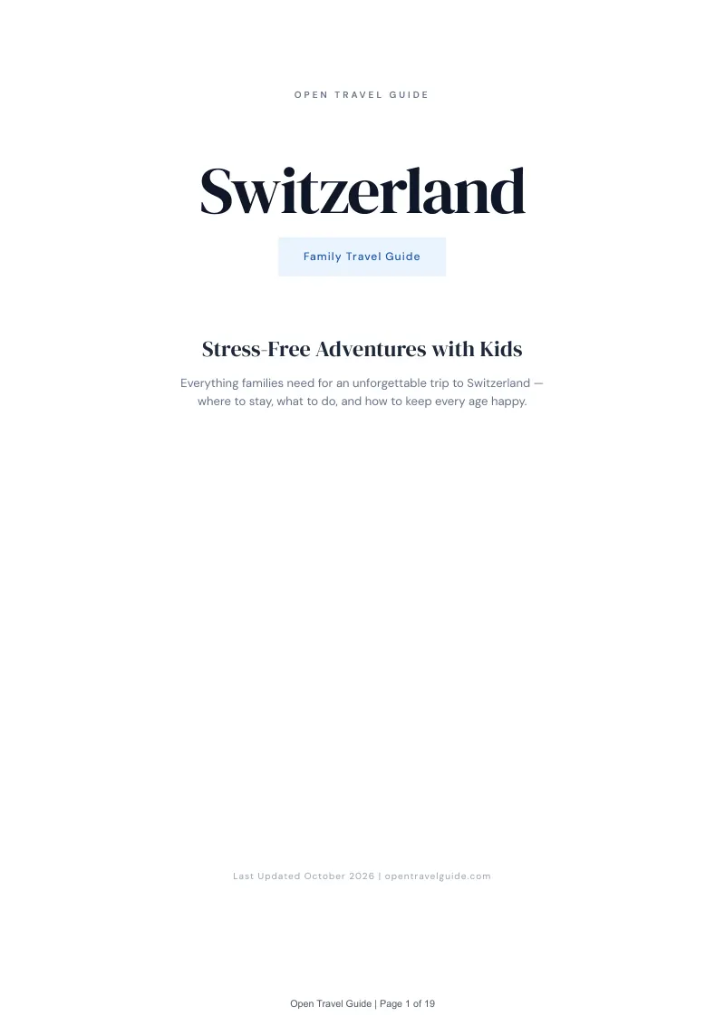 Switzerland Family Travel Guide: Cover