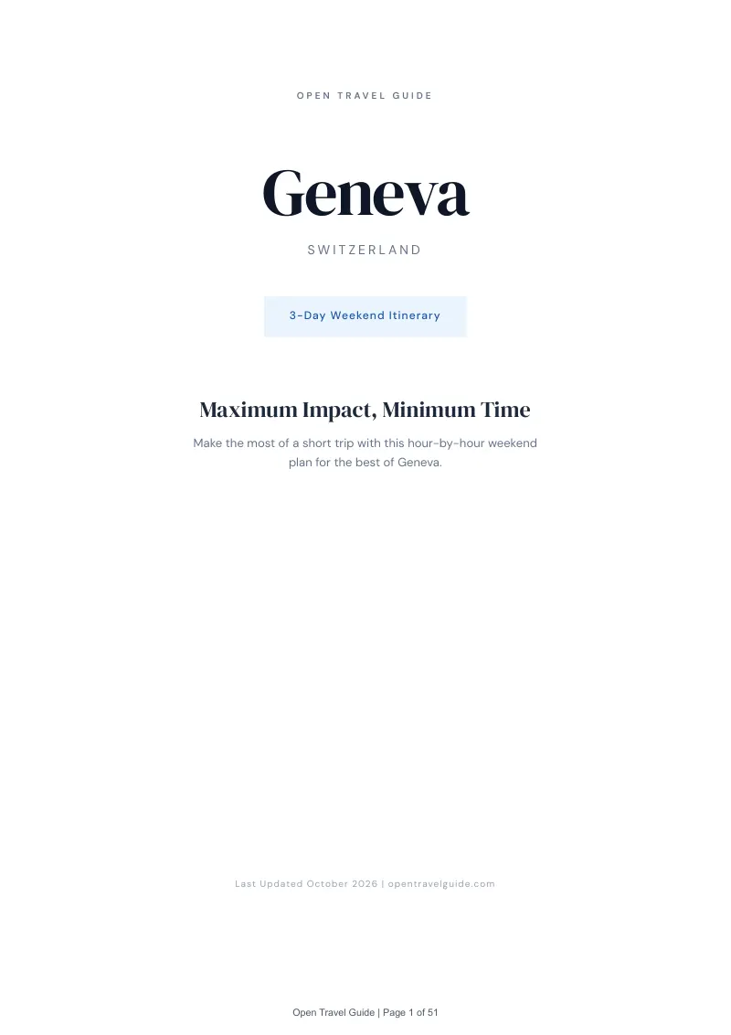 Geneva 3-Day Weekend Itinerary: Cover