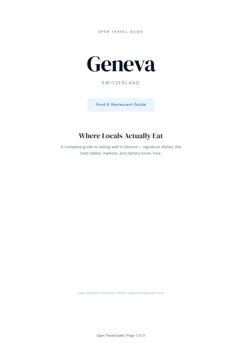 Geneva Food & Restaurant Guide: Cover