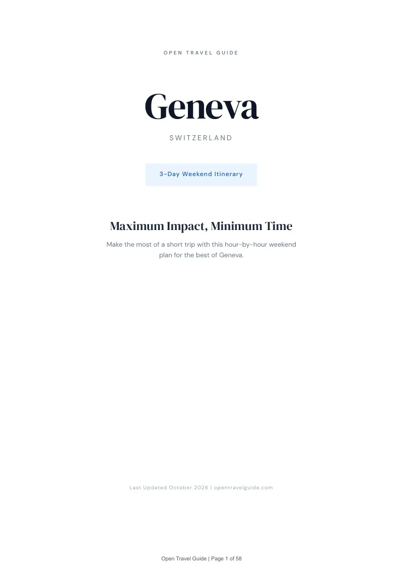 Geneva 3-Day Weekend Itinerary: Cover