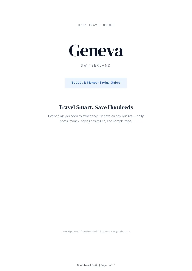 Geneva Budget & Money-Saving Guide: Cover