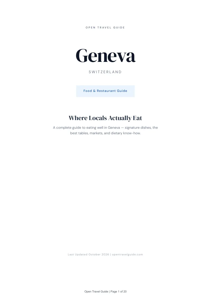 Geneva Food & Restaurant Guide: Cover