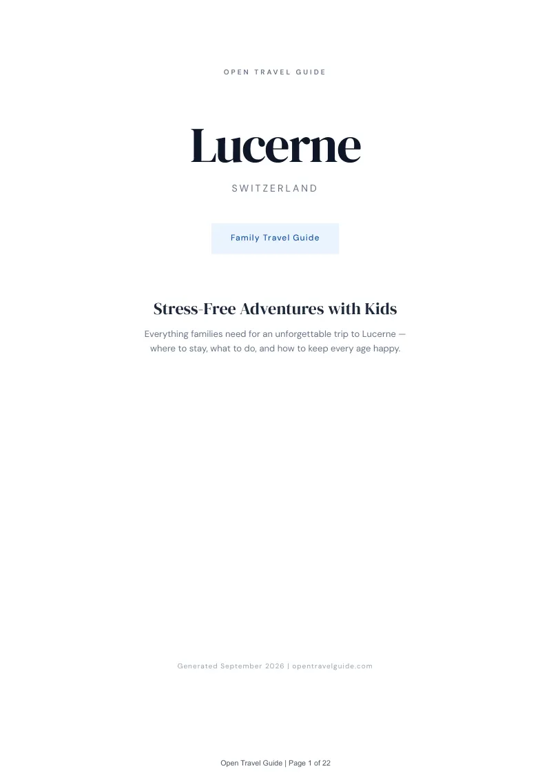 Lucerne Complete Travel Bundle: Family guide · Cover