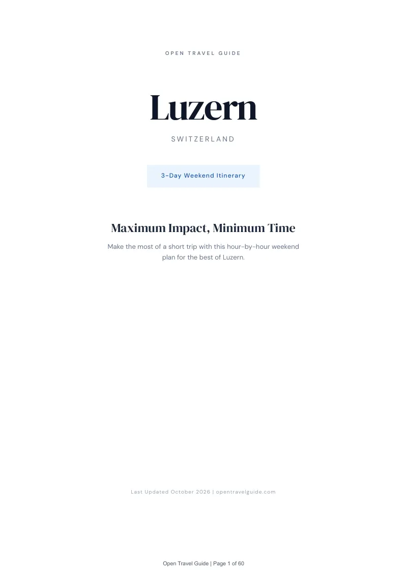 Luzern 3-Day Weekend Itinerary: Cover