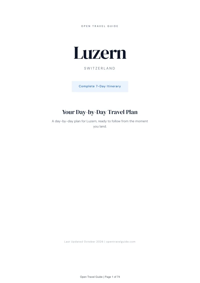 Luzern 7-Day Itinerary: Cover