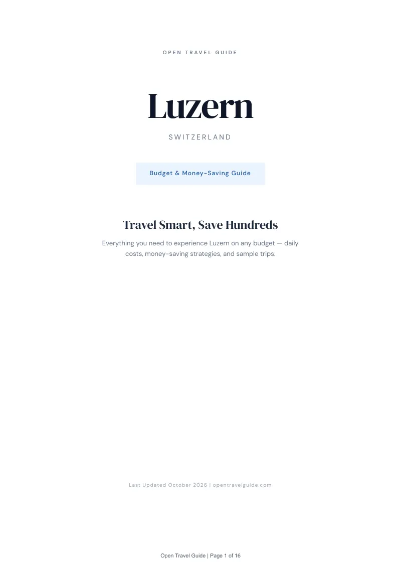 Luzern Budget & Money-Saving Guide: Cover