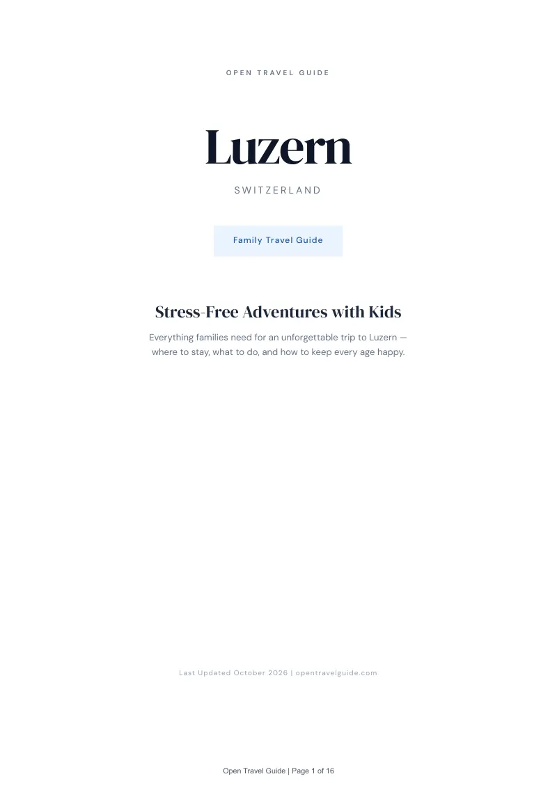 Luzern Family Travel Guide: Cover