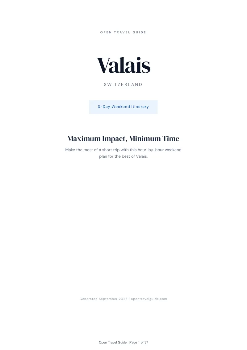 Valais Complete Travel Bundle: 3-day itinerary · Cover