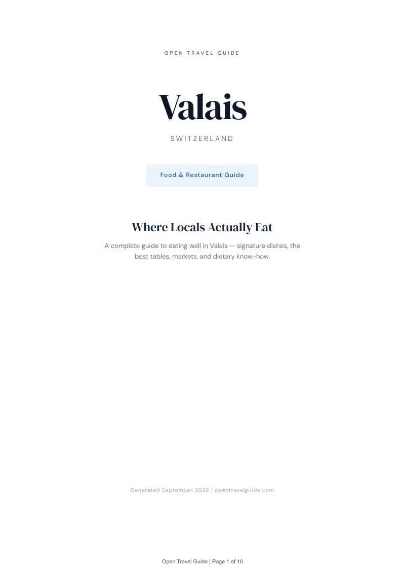 Valais Complete Travel Bundle: Food guide · Cover