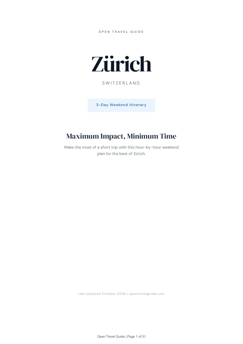 Zürich 3-Day Weekend Itinerary: Cover