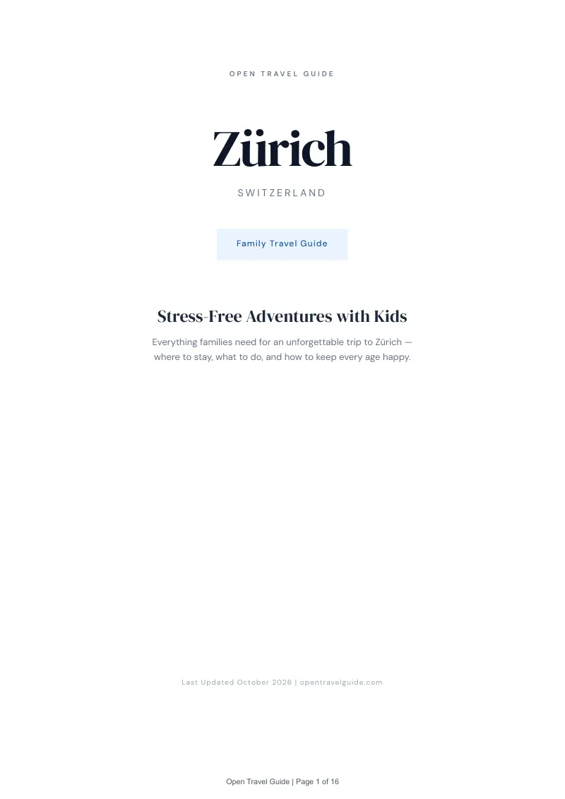 Zürich Family Travel Guide: Cover