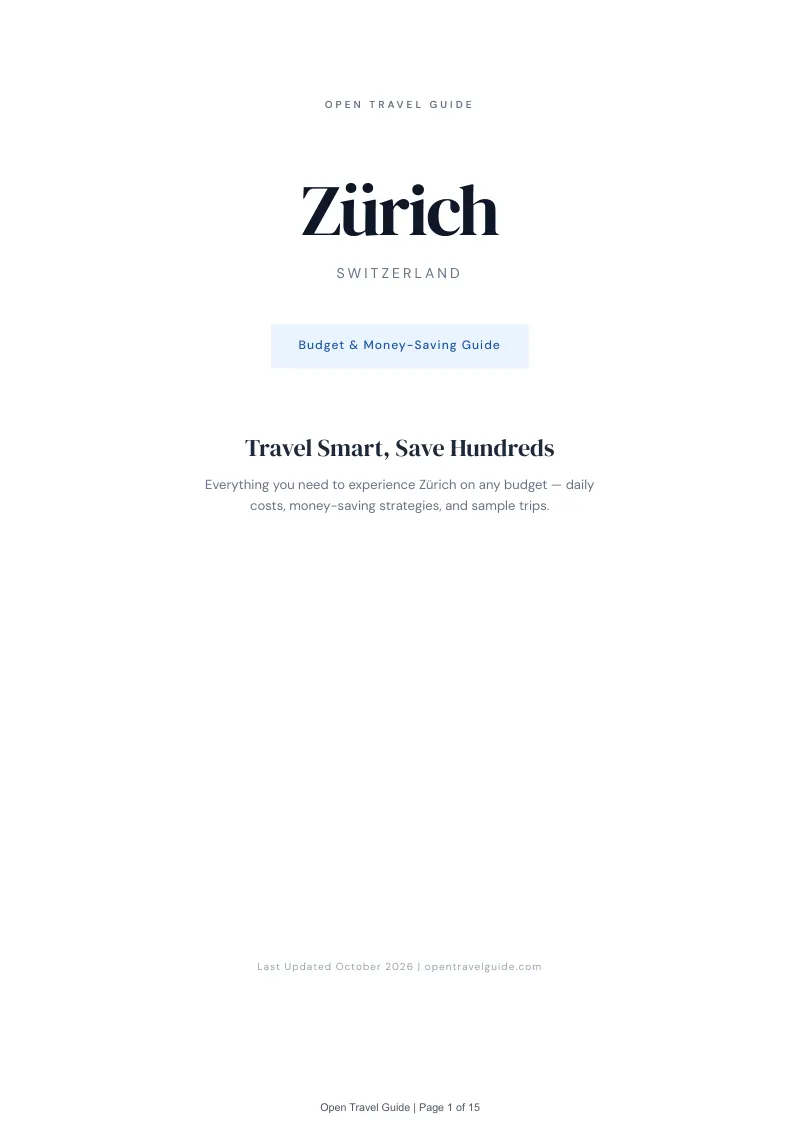 Zuerich Budget & Money-Saving Guide: Cover