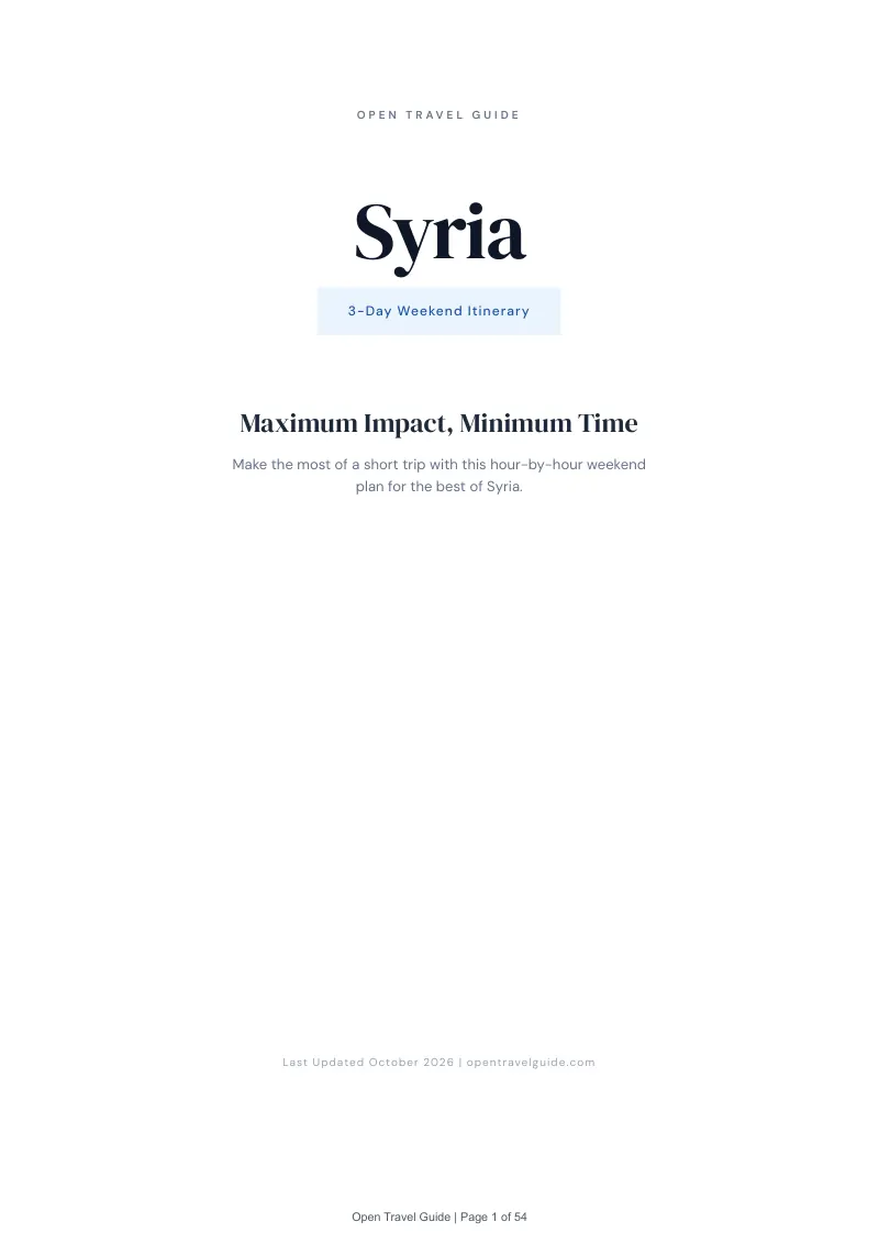 Syria 3-Day Weekend Itinerary: Cover