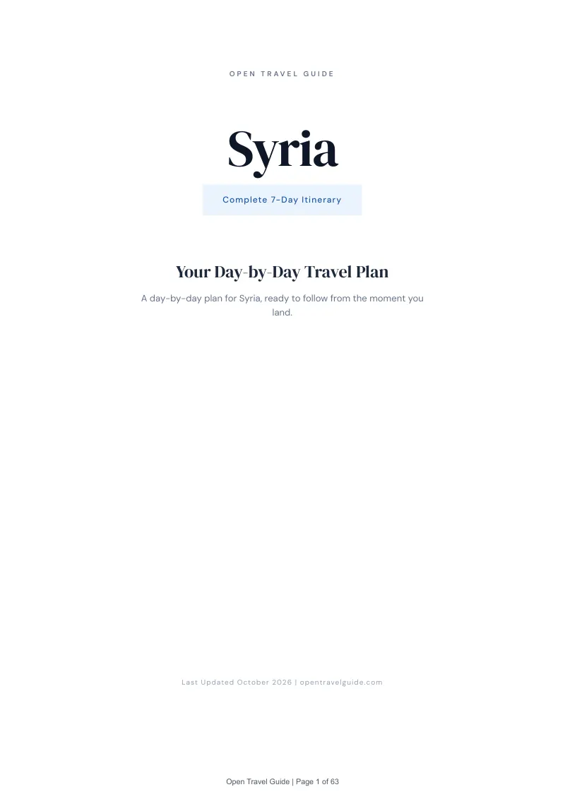Syria 7-Day Itinerary: Cover