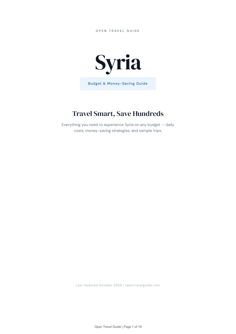 Syria Budget & Money-Saving Guide: Cover
