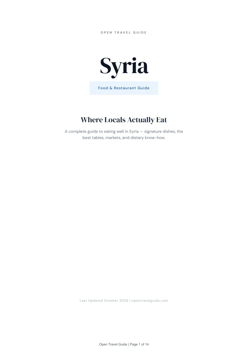 Syria Food & Restaurant Guide: Cover
