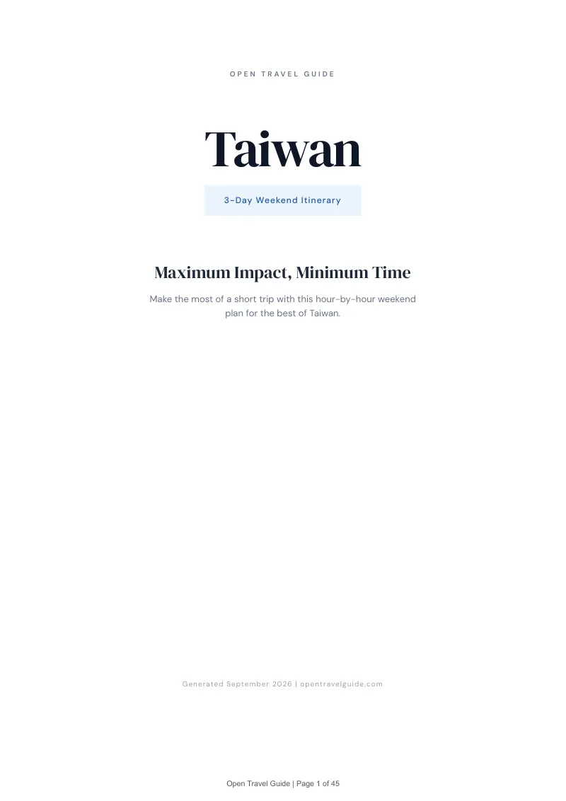 Taiwan Complete Travel Bundle: 3-day itinerary · Cover