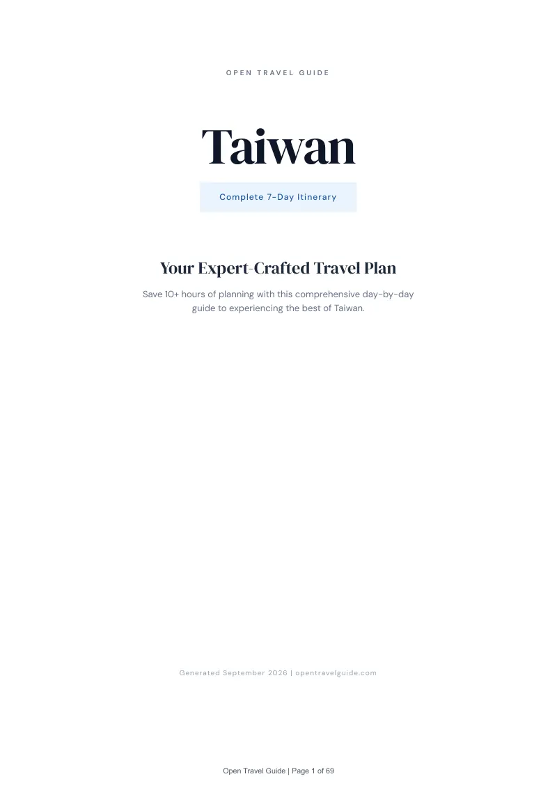 Taiwan Complete Travel Bundle: 7-day itinerary · Cover