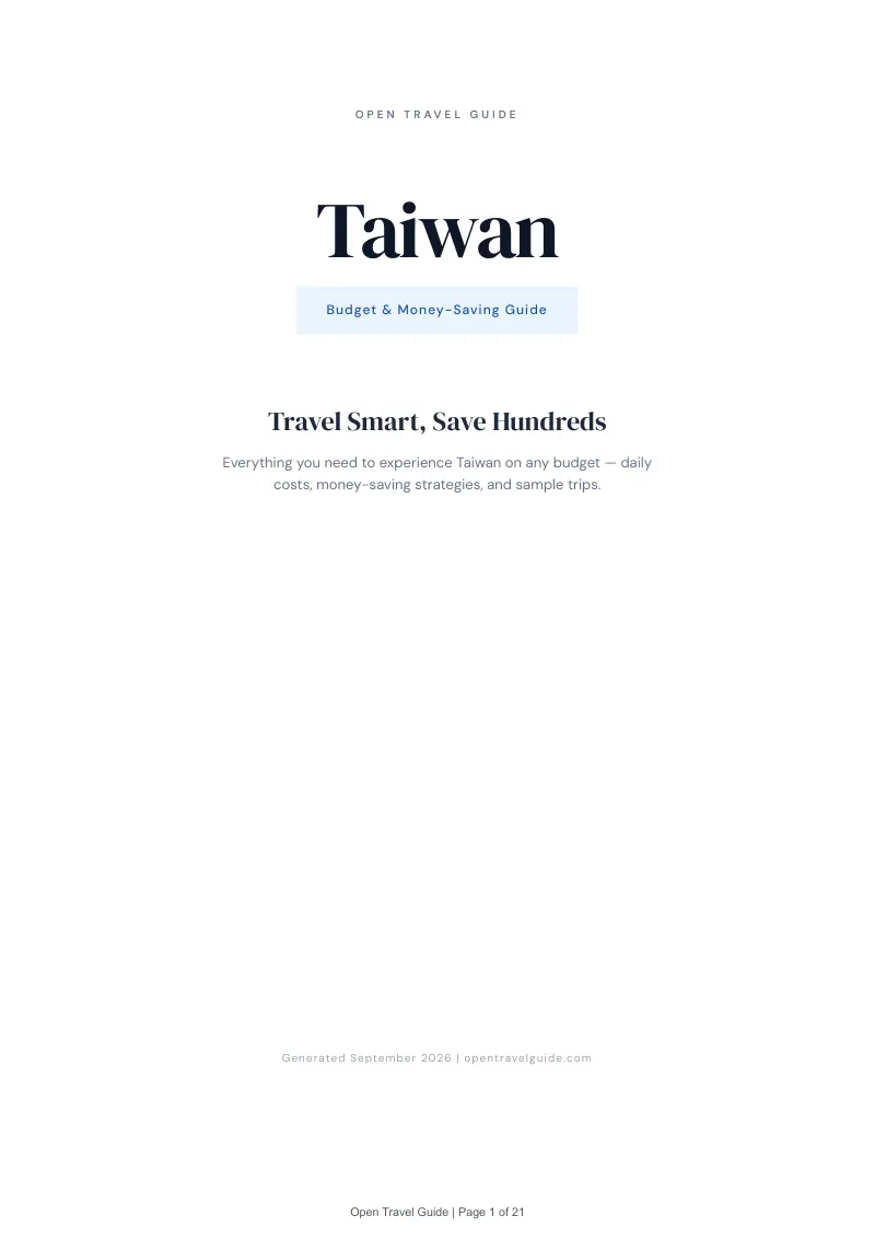 Taiwan Complete Travel Bundle: Budget guide · Cover