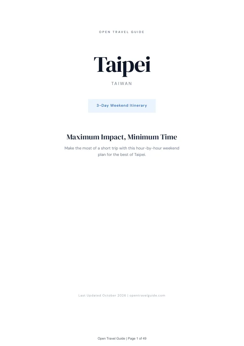 Taipei 3-Day Weekend Itinerary: Cover