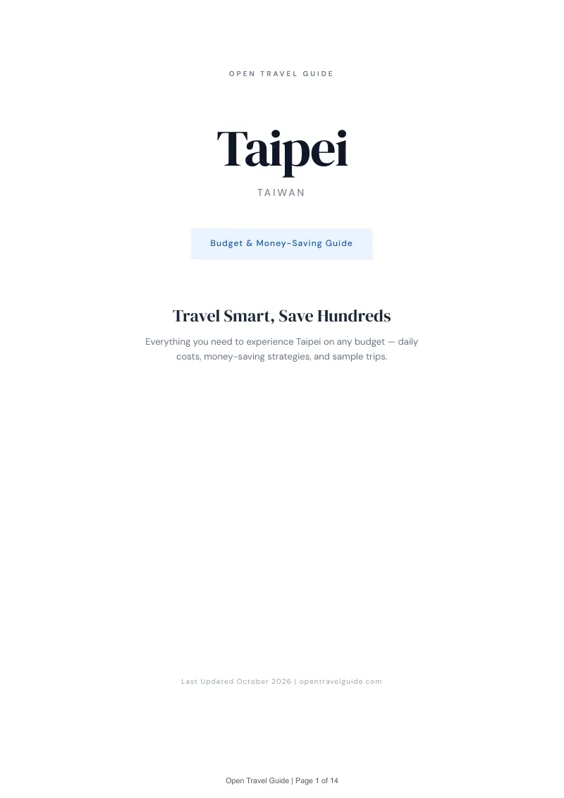 Taipei Budget & Money-Saving Guide: Cover