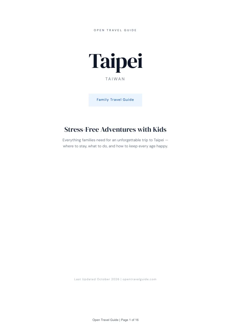 Taipei Family Travel Guide: Cover