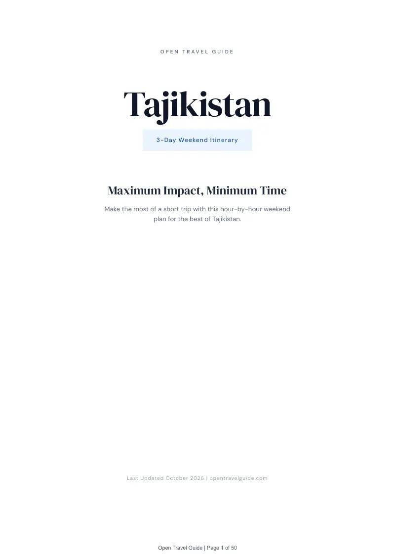 Tajikistan 3-Day Weekend Itinerary: Cover