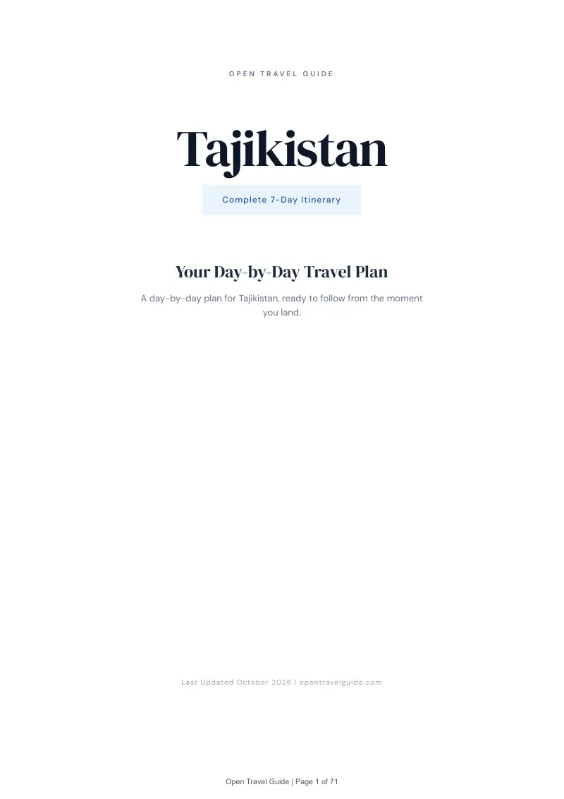Tajikistan 7-Day Itinerary: Cover