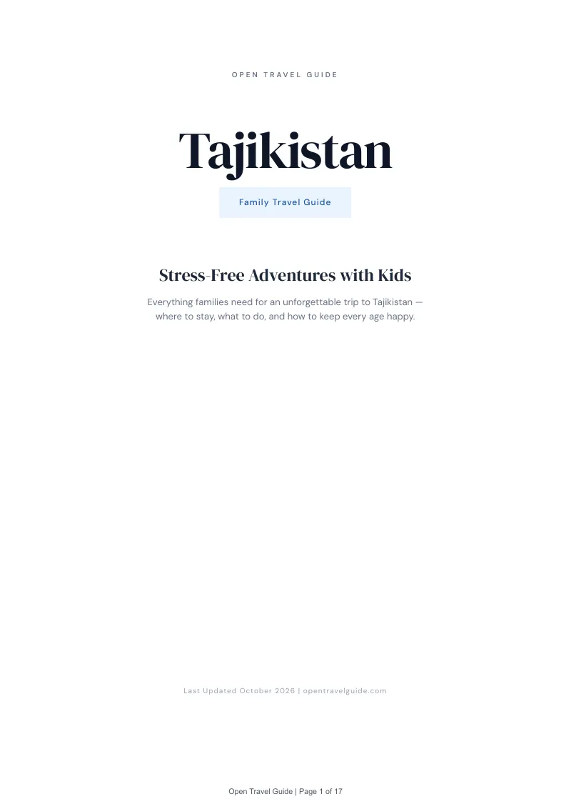 Tajikistan Family Travel Guide: Cover