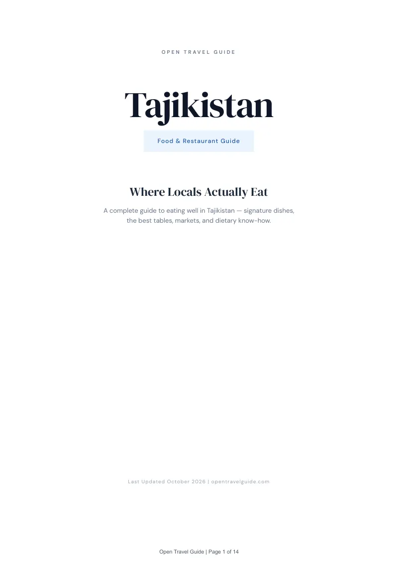 Tajikistan Food & Restaurant Guide: Cover