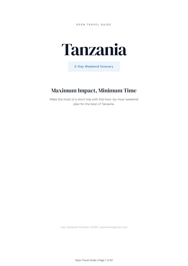 Tanzania 3-Day Weekend Itinerary: Cover