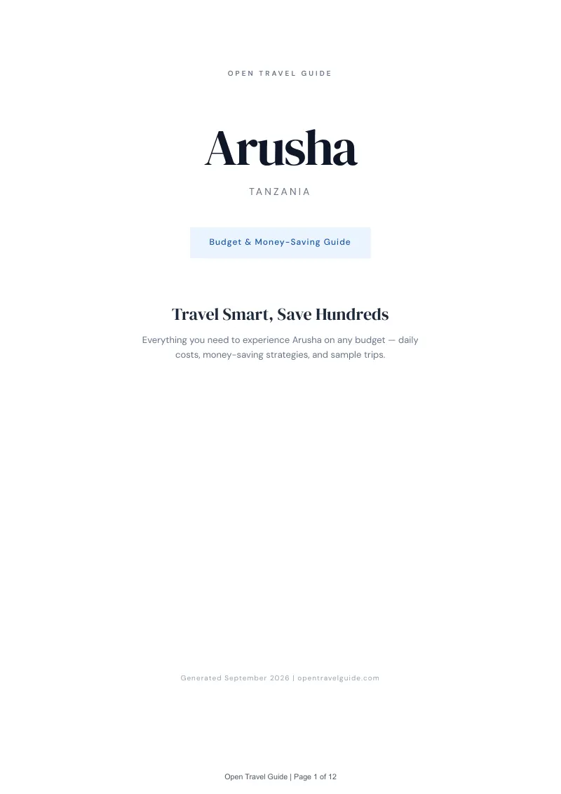 Arusha Complete Travel Bundle: Budget guide · Cover