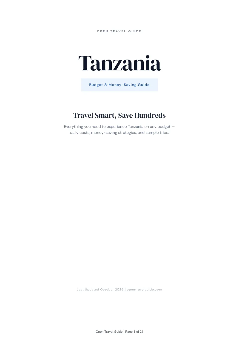 Tanzania Budget & Money-Saving Guide: Cover