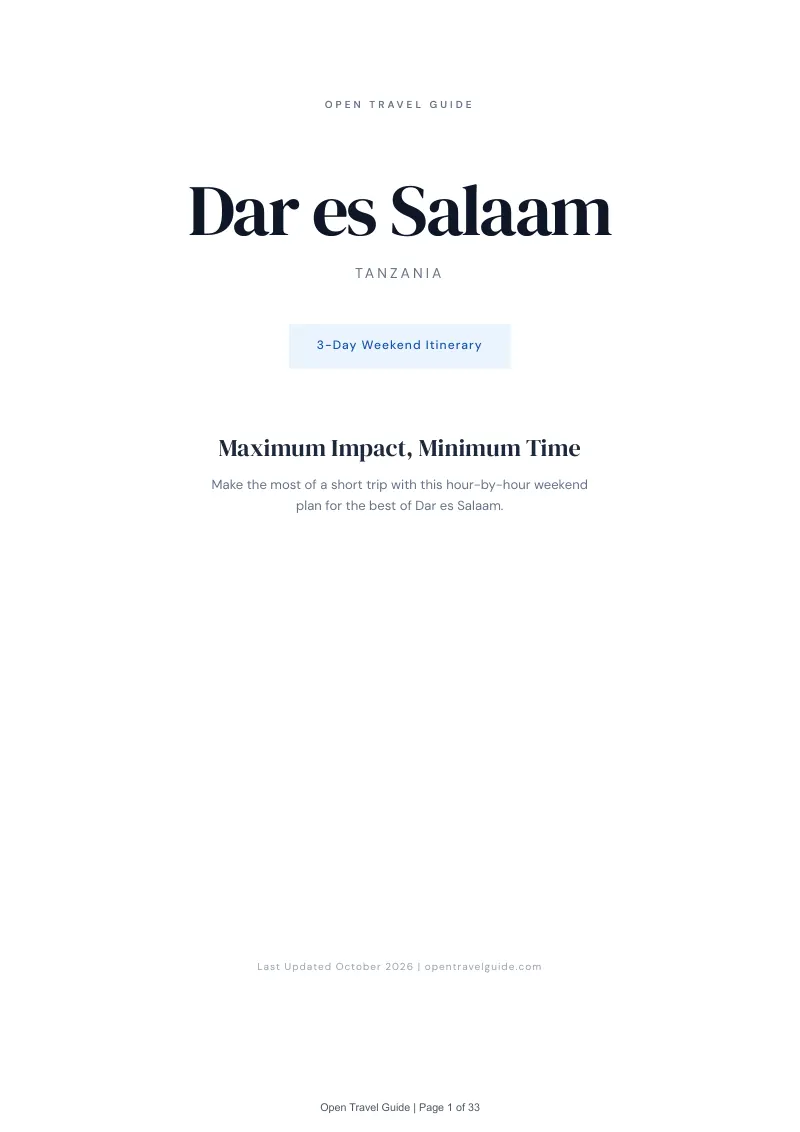 Dar Es Salaam 3-Day Weekend Itinerary: Cover