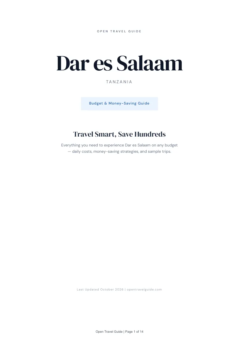 Dar Es Salaam Budget & Money-Saving Guide: Cover
