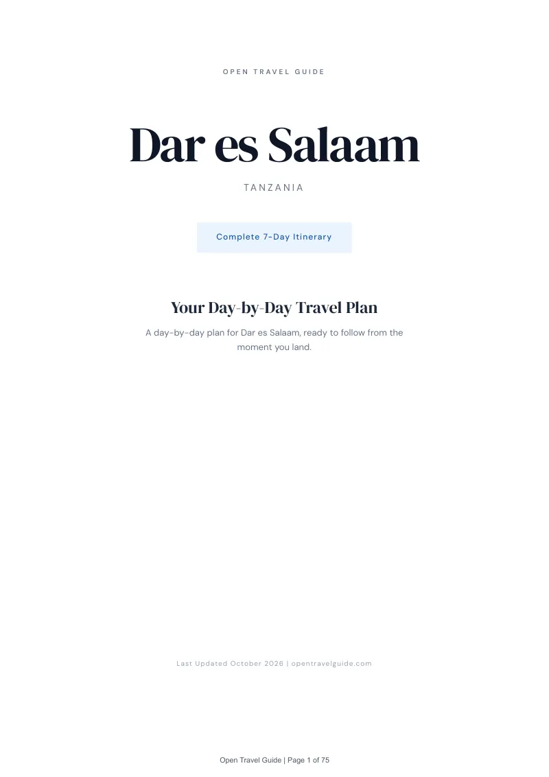 Dar Es Salaam 7-Day Itinerary: Cover