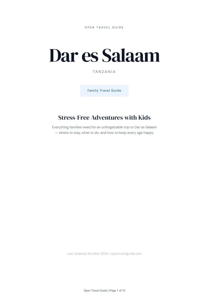 Dar Es Salaam Family Travel Guide: Cover