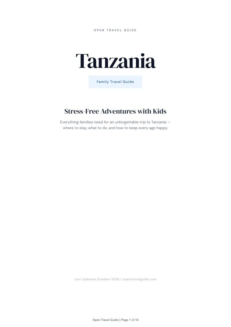 Tanzania Family Travel Guide: Cover