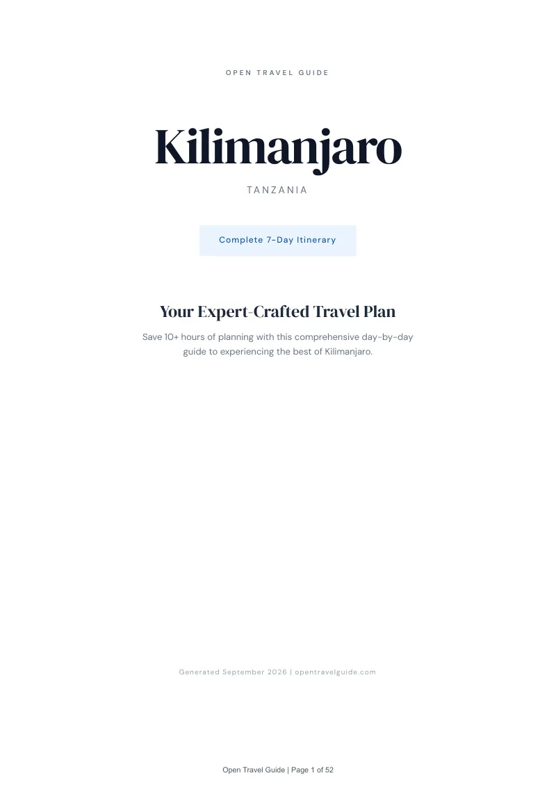 Kilimanjaro Complete Travel Bundle: 7-day itinerary · Cover