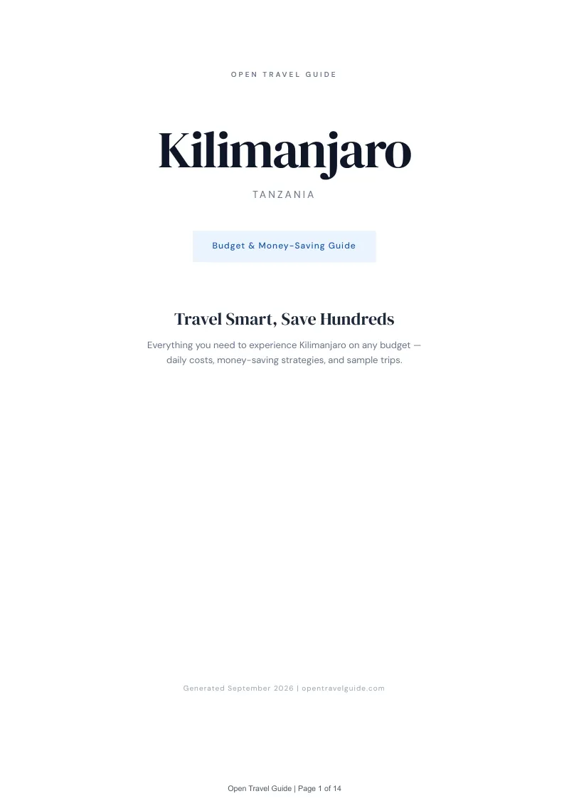 Kilimanjaro Complete Travel Bundle: Budget guide · Cover