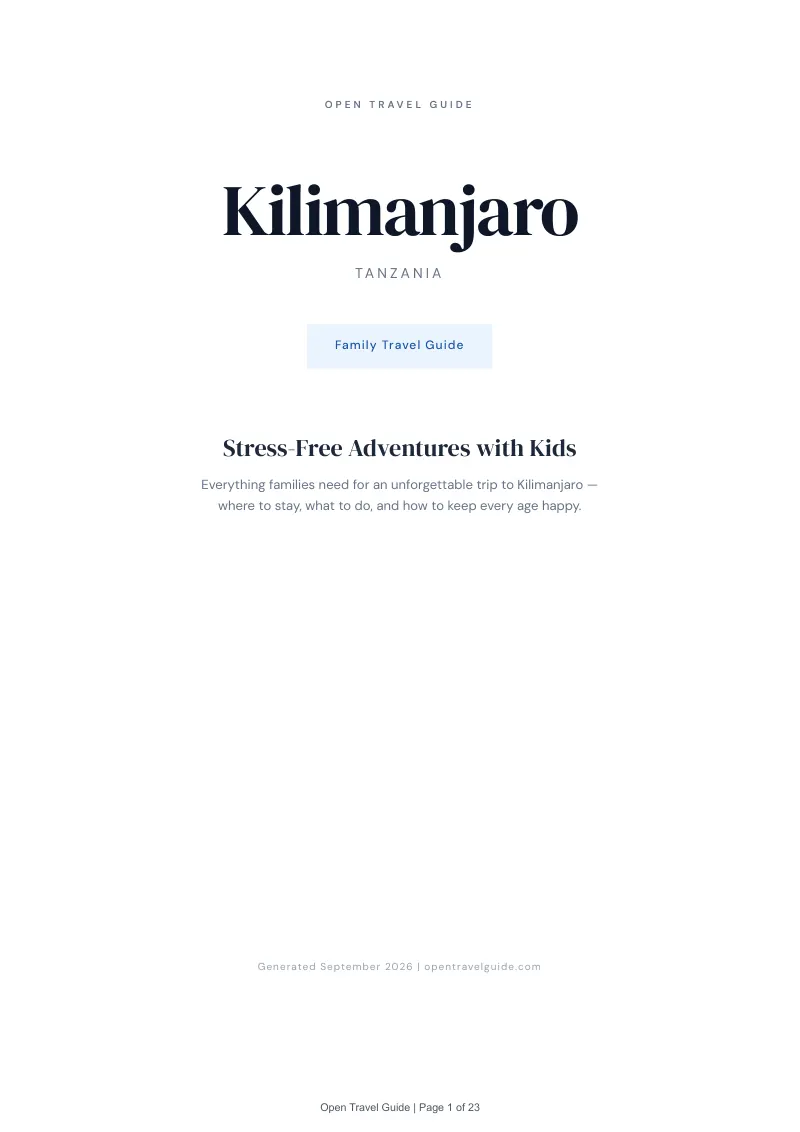 Kilimanjaro Complete Travel Bundle: Family guide · Cover