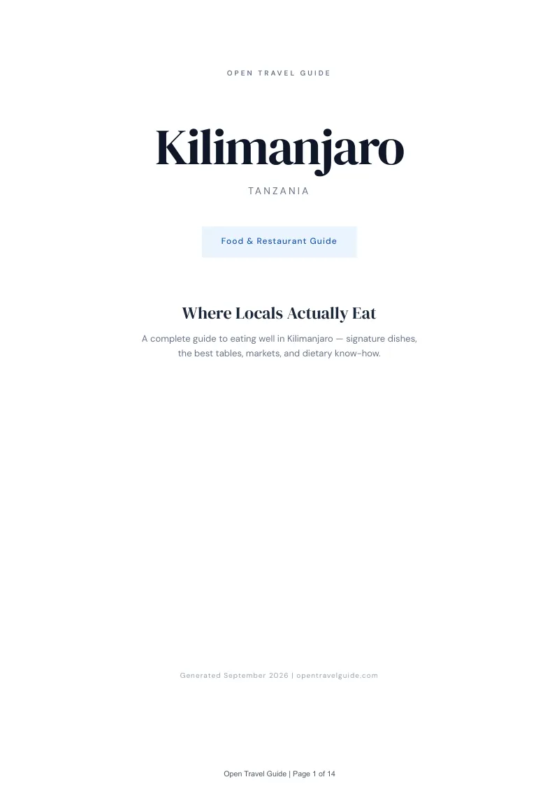Kilimanjaro Complete Travel Bundle: Food guide · Cover