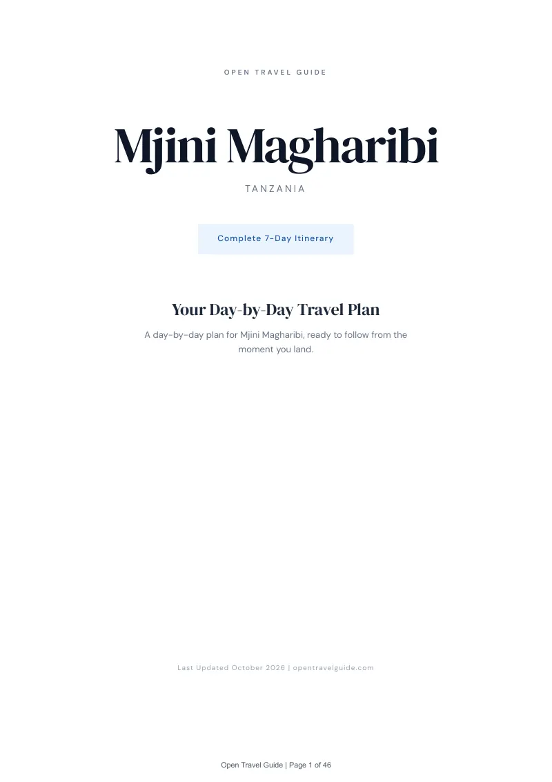 Mjini Magharibi 7-Day Itinerary: Cover