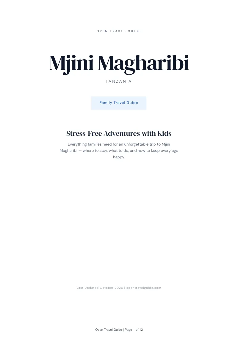 Mjini Magharibi Family Travel Guide: Cover