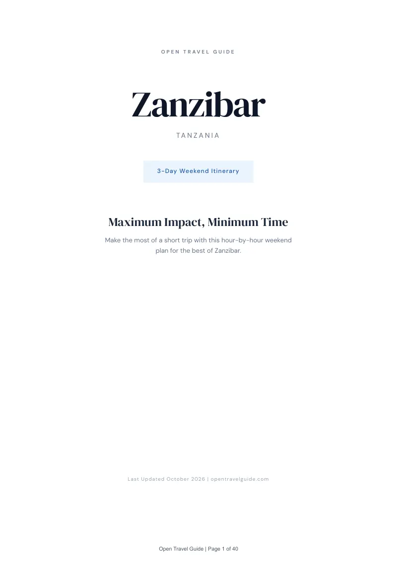 Zanzibar 3-Day Weekend Itinerary: Cover