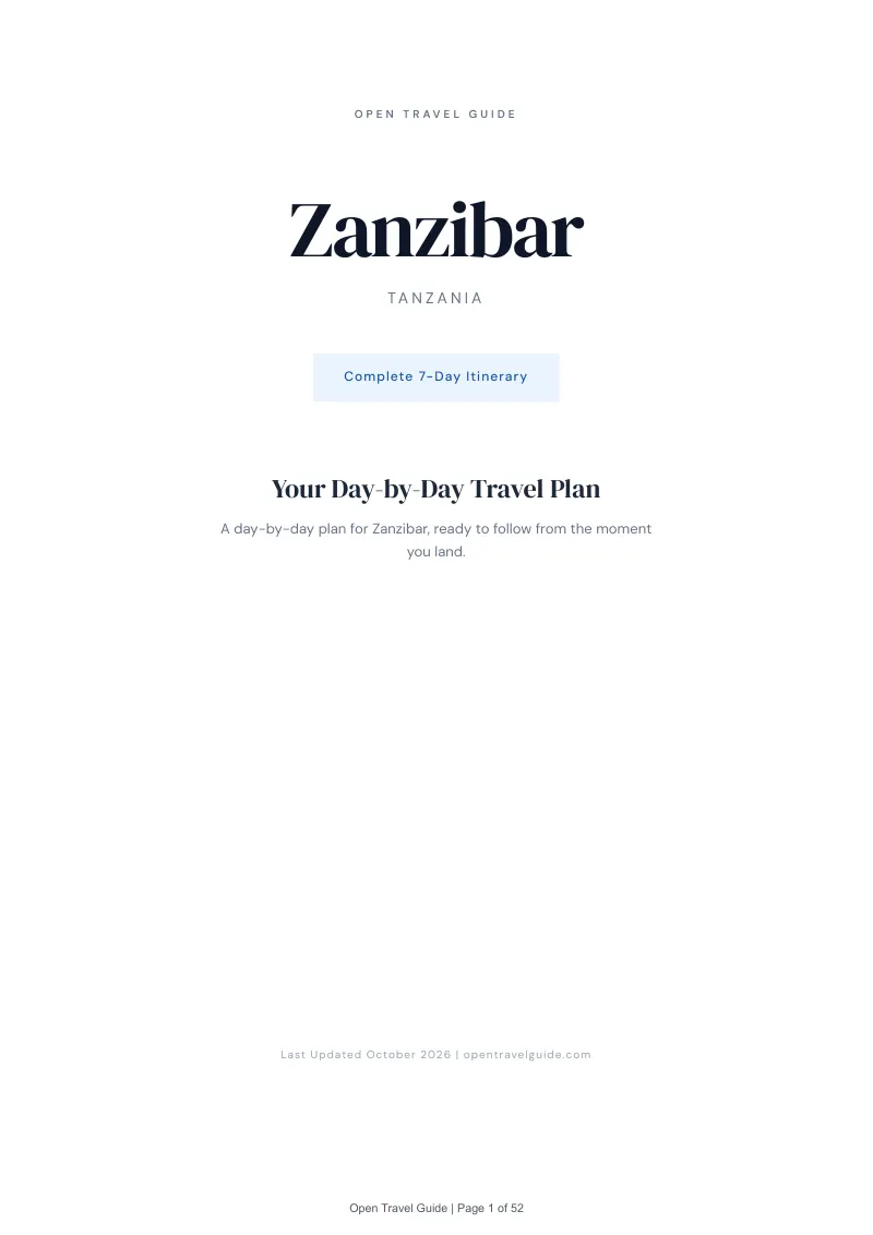 Zanzibar 7-Day Itinerary: Cover