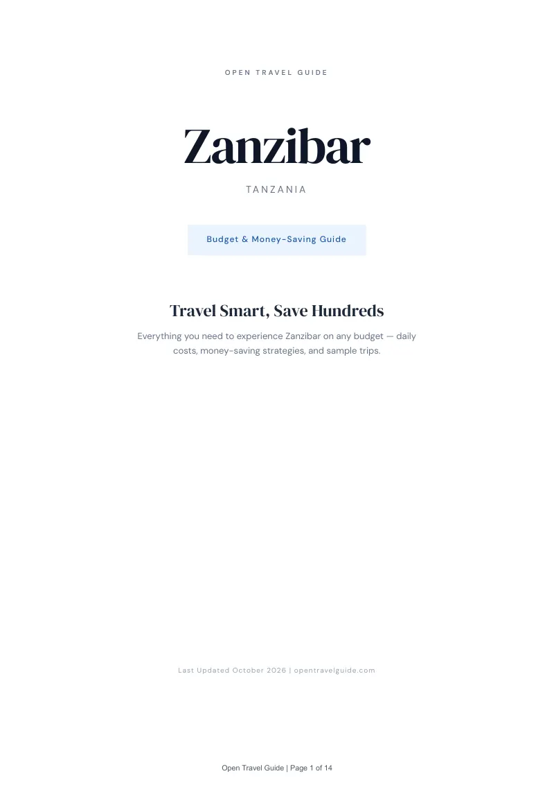 Zanzibar Budget & Money-Saving Guide: Cover