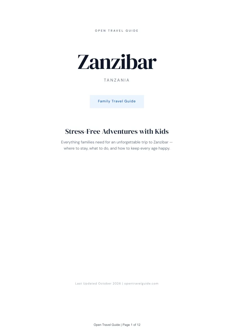Zanzibar Family Travel Guide: Cover